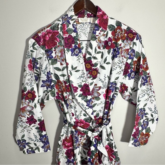 Victoria's Secret Gold Label Vintage Floral 100% Cotton Robe Size Small - Picture 2 of 12